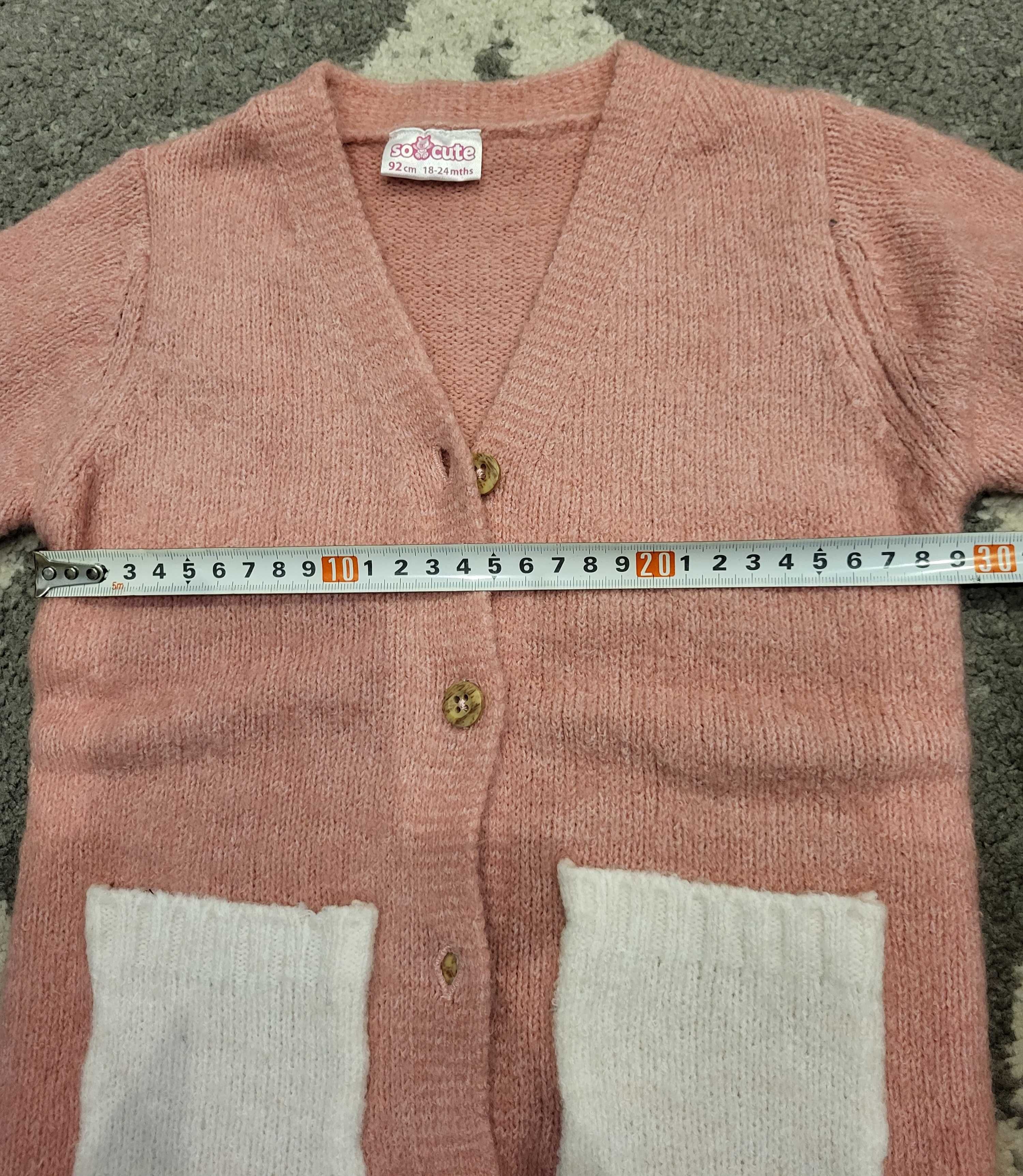 Rozpinany sweter dla dziewczynki, rozm 92, stan idealny