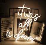 Neon na ścianę It was all A dream dekoracja wewnętrzna napis To był