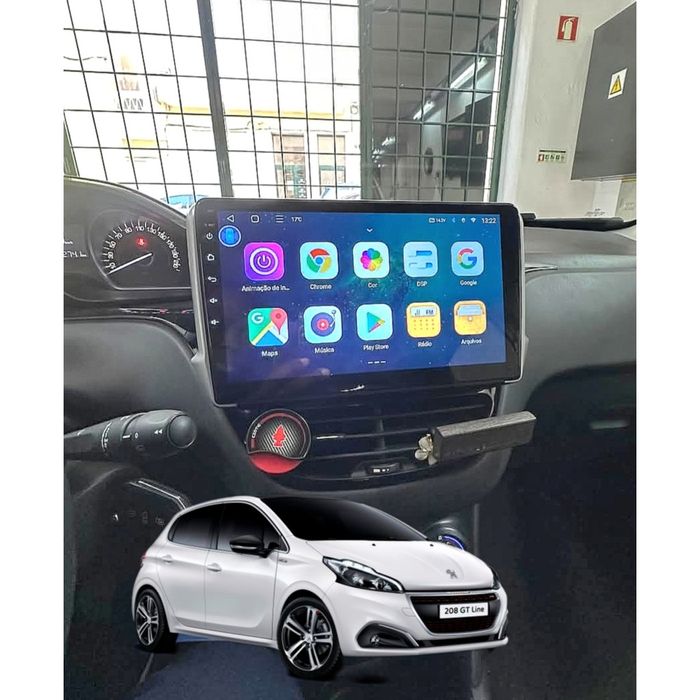 Rádio Android 14 com GPS Peugeot 208/2008 (Novo)