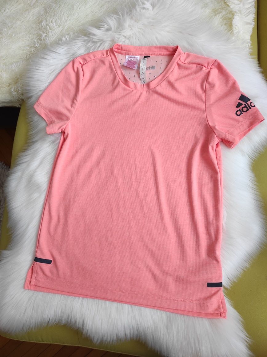 Футболка, спорт,Adidas, Адидас, мальчик , 13-14 лет, оранжевая