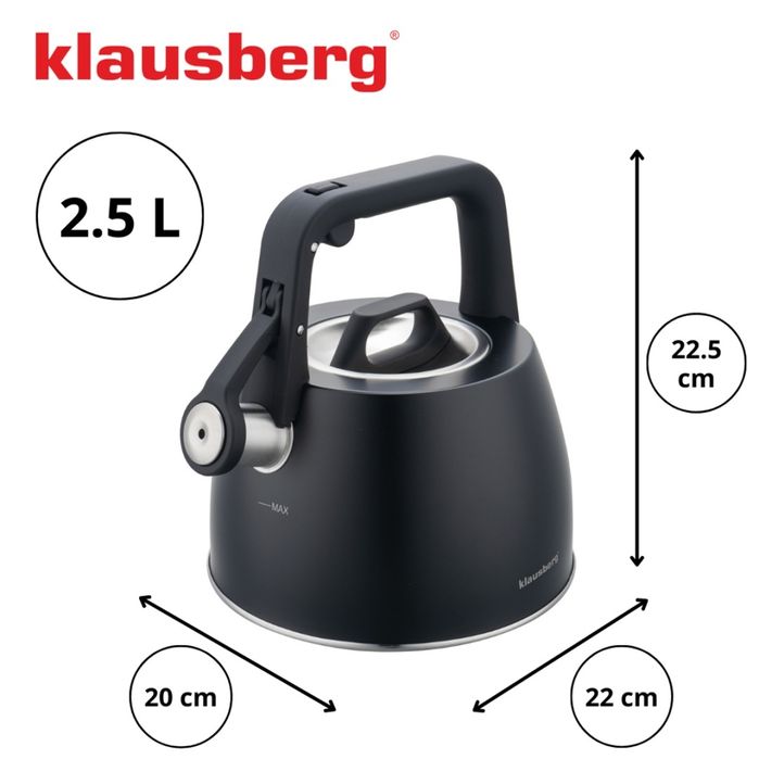 Czajnik Stalowy Z Gwizdkiem 2,5L Klausberg Kb-7915
