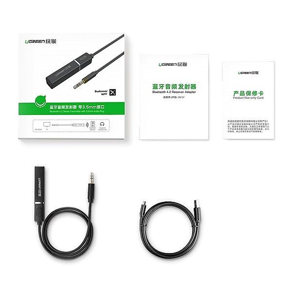 Ugreen transmiter Bluetooth 5.0 bezprzewodowy adapter audio 3,5 mm min