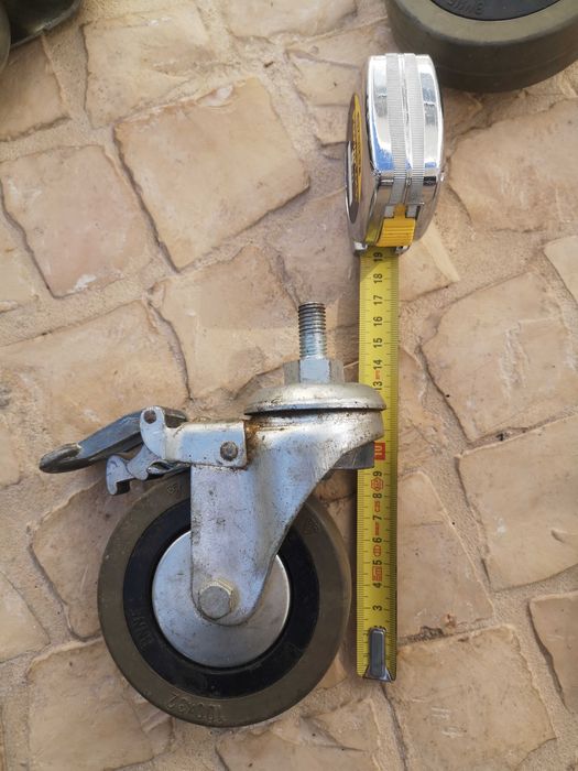 Conjunto de 4 rodízios industriais, Mecanarte, 180 mm, 100x32