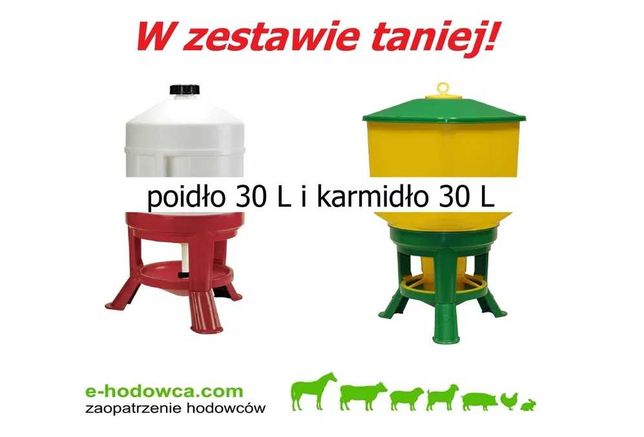 Zestaw L Poidło + Karmidło automatyczne dla drobiu 30 L Novital