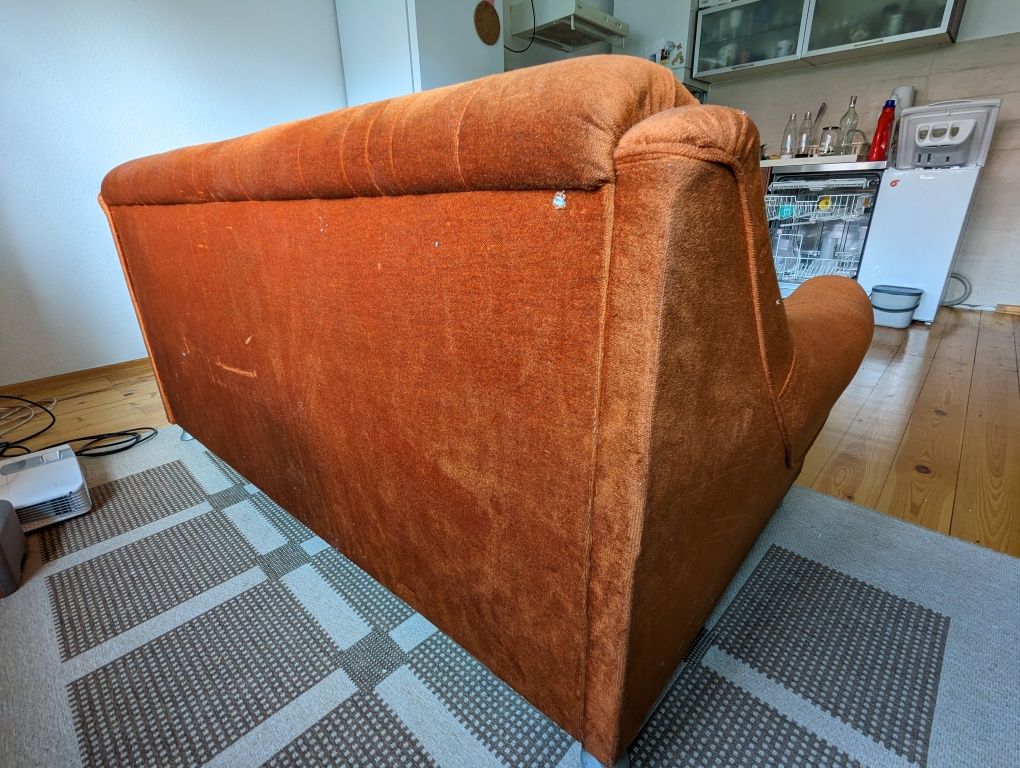 Kanapa rozkładana sofa tapczan łóżko wersalka PRL vintage