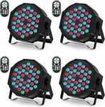 U`King Zestaw 4 Lamp LED Par Light RGB 36 LED Sceniczne DMX Pilot