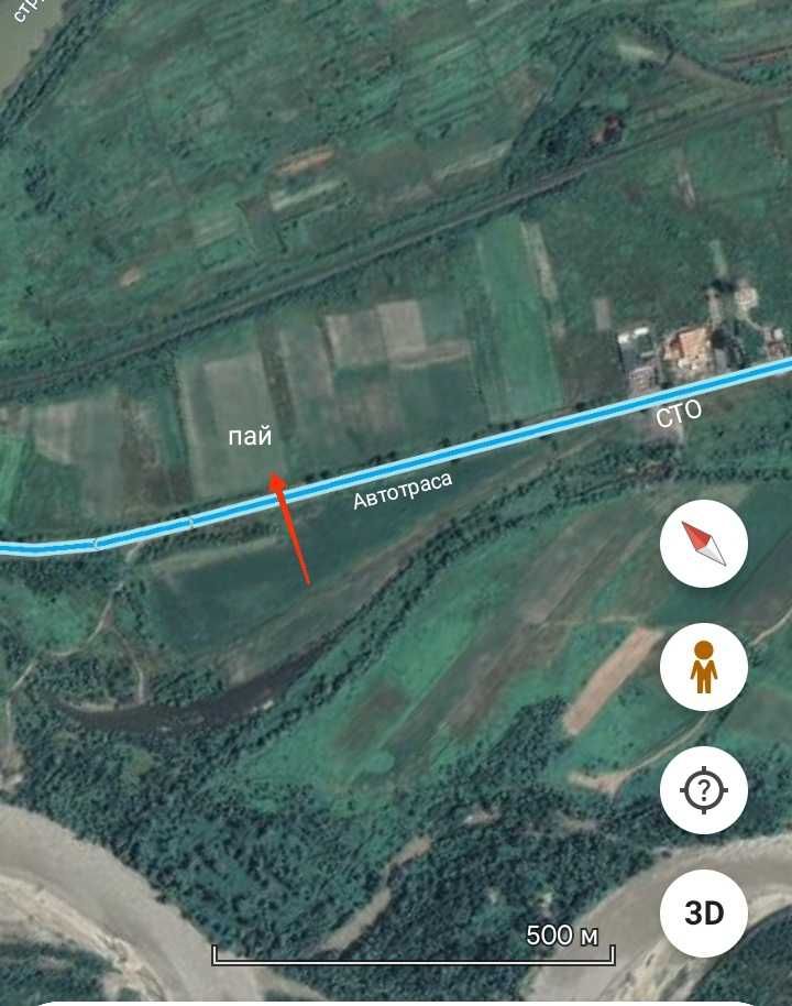 С/г пай 0,74 га з можливою зміною цільового призначення біля автотраси