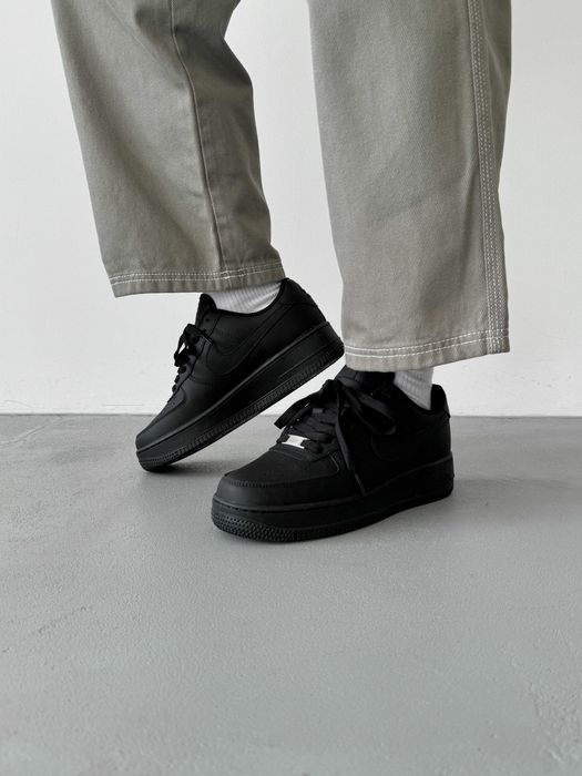 Мужские кроссовки Nike Air Force Black Classic F1. 40-45
