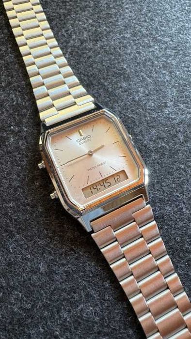 Relógio Casio AQ230 - Prateado estilo vintage