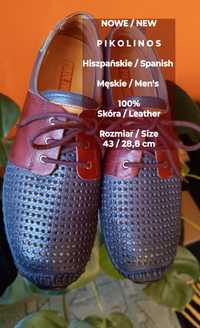 PIKOLINOS Hiszpańskie męskie buty skórzane, 100% Skóra, Roz 43/28,8 cm