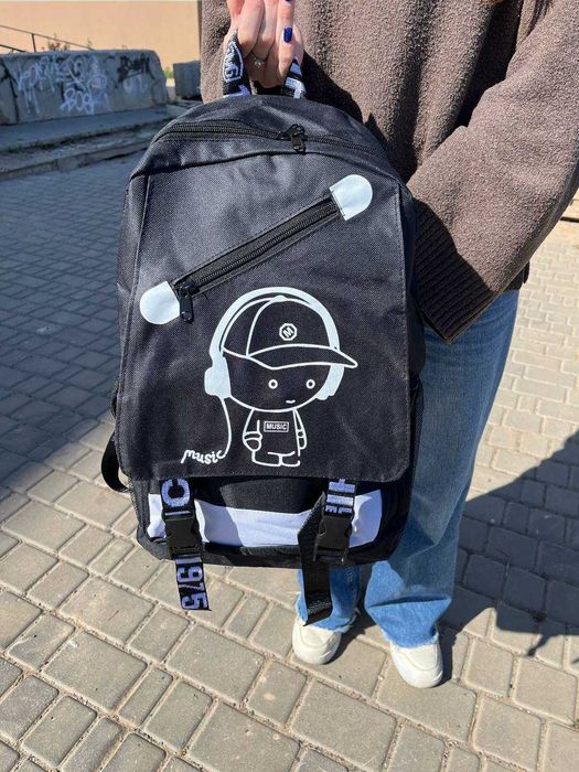 Рюкзак шкільний з підсвіткою! Міцний ПОРТФЕЛЬ + СУМКА. Водонепроникний