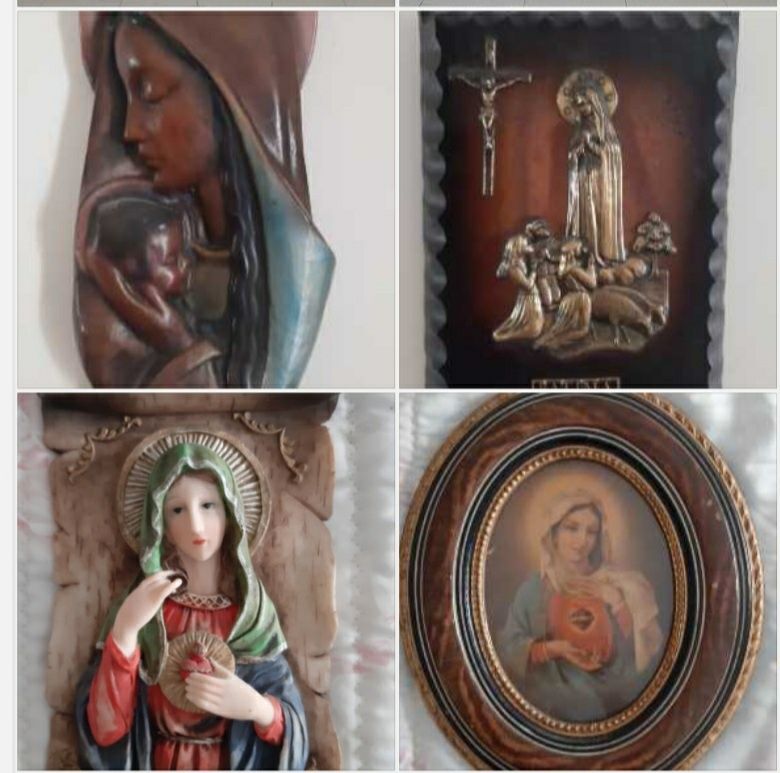 Quadros religiosos madeira vintage N. S. Fátima