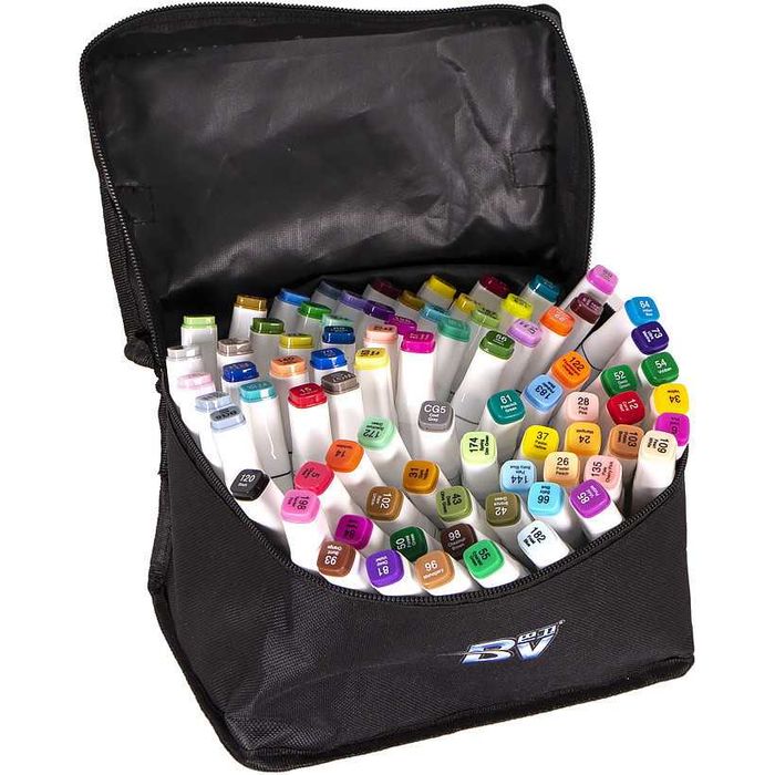 Набор двухсторонних маркеров цветов для рисования (круглый+скошен.)