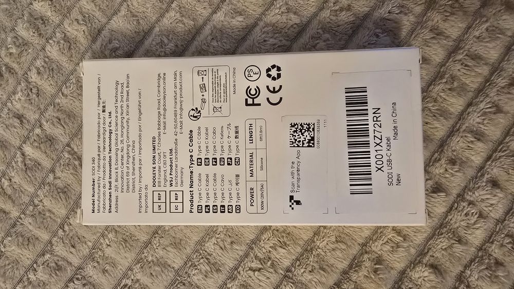 Kabel USB Typ C Nowy !