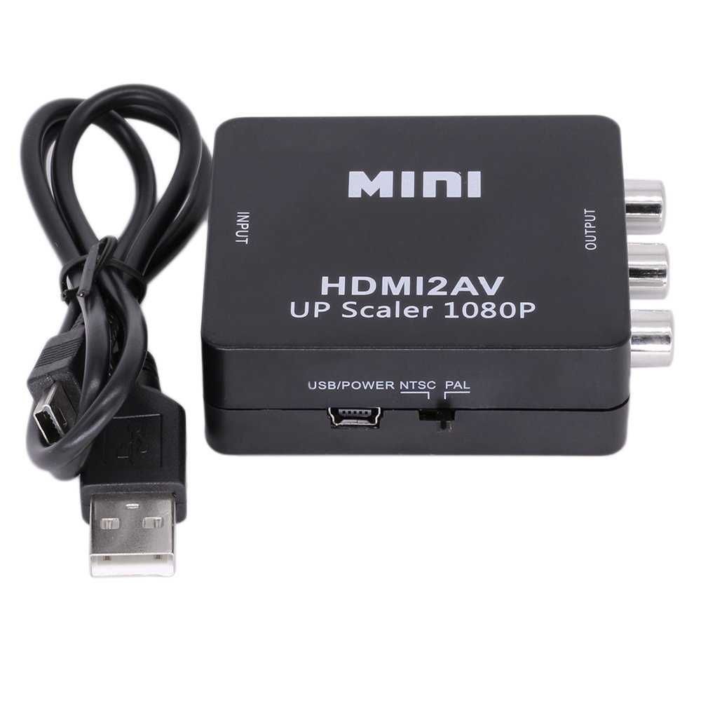 Conversor HDMI para Vídeo Composto / RCA / AV / TV ou RCA para HDMI