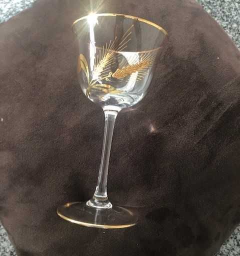 Lindíssimo conjunto garrafa e 6 copos cristal pintados mão