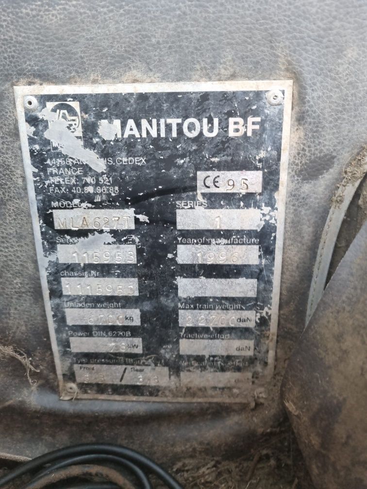 Ładowarka Teleskopowa Manitou MLA 627 Import łamana