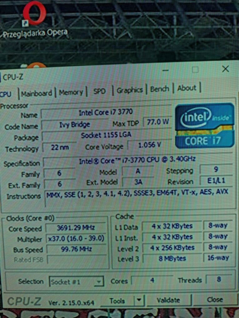 Płyta główna H61M-P20+ procesor I7 3770+ 16gb ram ddr3+chłodzenie