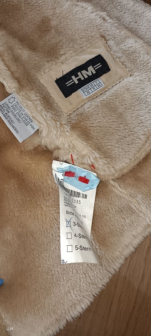 Kurtka skórzana na futerku. XL. HM