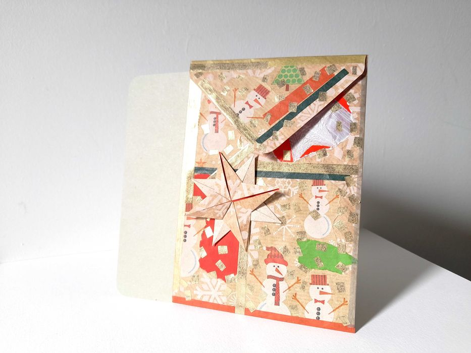 Envelope Rústico de Natal e Cartão em Branco