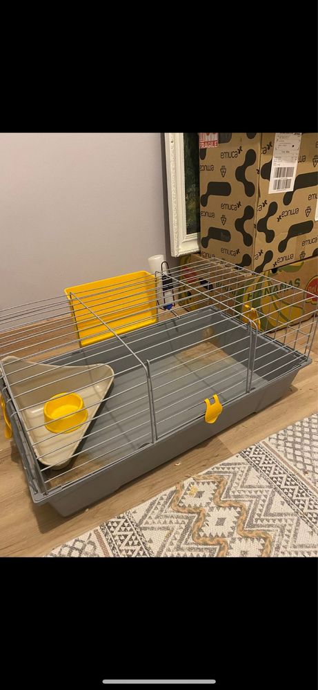 Gaiola e comida para roedores/coelhos