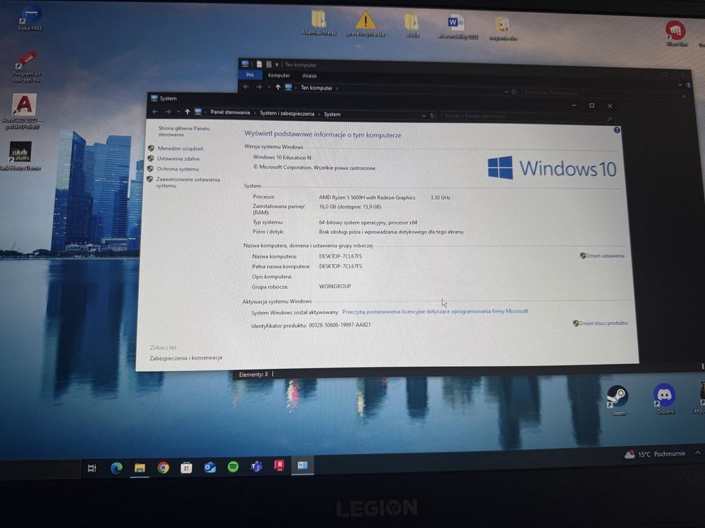 Laptop 17,3"	Legion 5-17 Ryzen 5/16GB/512 GTX1650, 144Hz