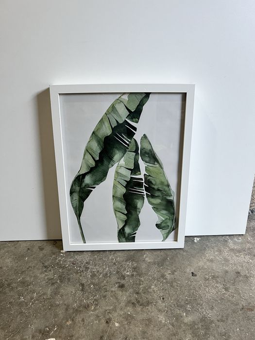 Moldura branca com imagem plantas