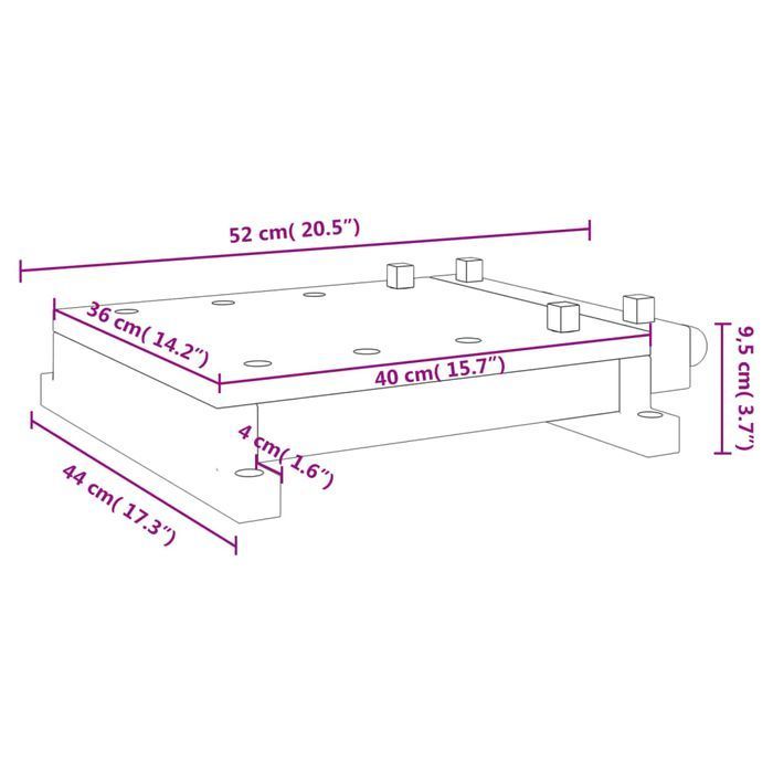 Vidaxl Blat Roboczy Z Imadłem, 52X44X9,5 Cm, Lite Drewno Akacjowe