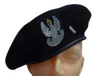 beret wojskowy z bajorkiem czarny 418/mon rozmiar 57
