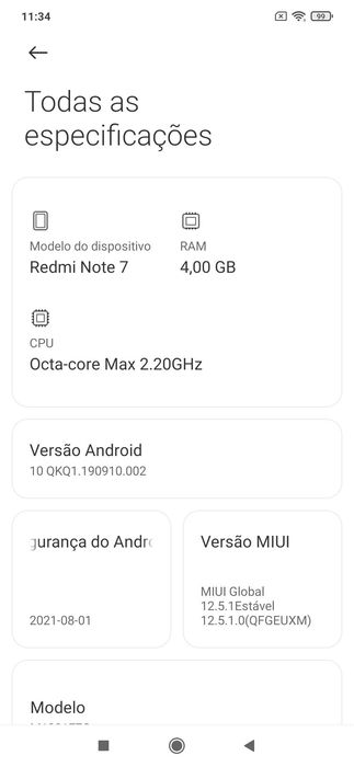 Redmi Note 7  4/64Gb 100% Funcional