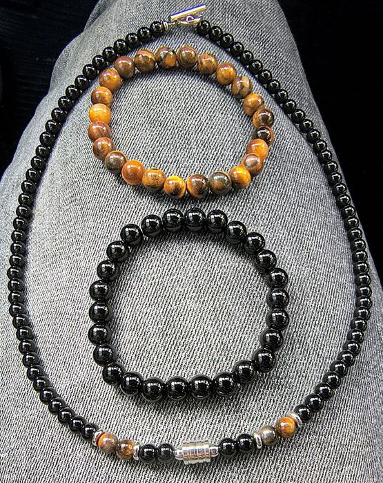 Bransoletki 2 szt i Naszyjnik Kamień naturalny