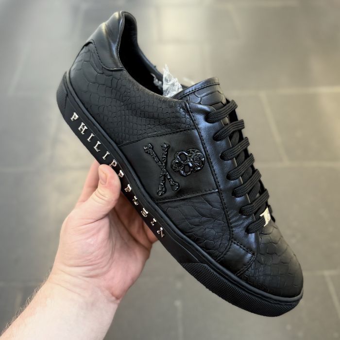 Кроссовки Philipp Plein Limited Edition 44 размер черная кожа питона