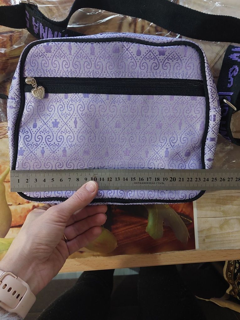 Сумочка фіолетова, сумочка з тканини,крос-боди
