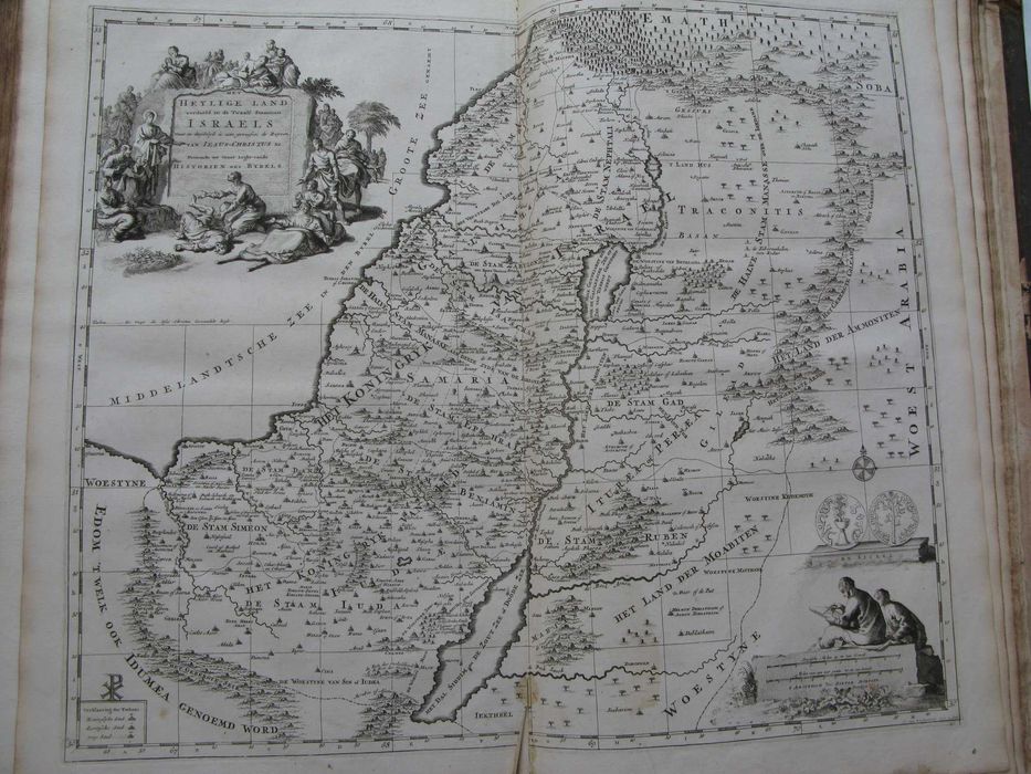 Біблія 1700р 47х30см антикварна книга бароко 400 гравюр карти офорт