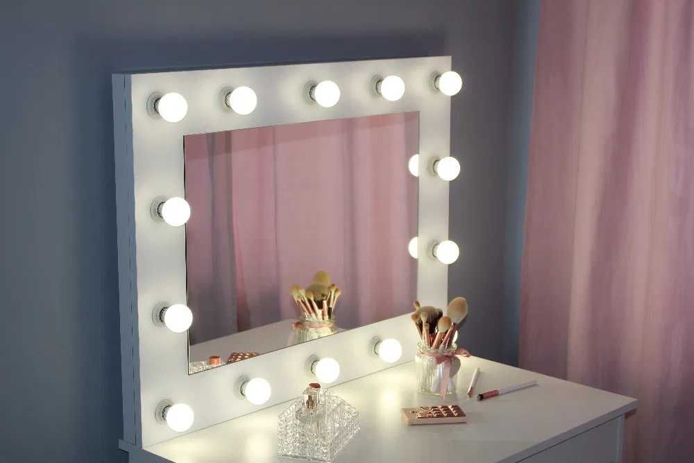 LUSTRO LED do toaletka wizażu 11 żarówkami HOLLYWOOD POWYSTAWOWE