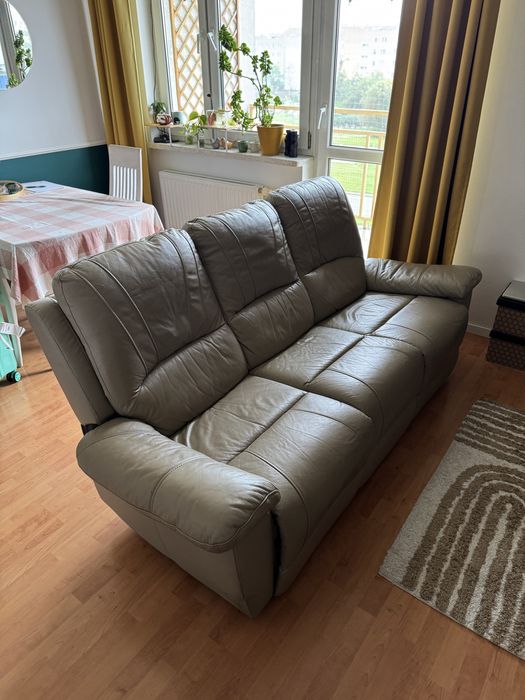 Sofa z funkcją relaks 3-osobowa kanapa beżowa relax