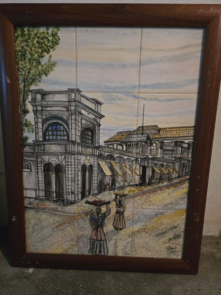 Quadros pintados á mão em azulejo