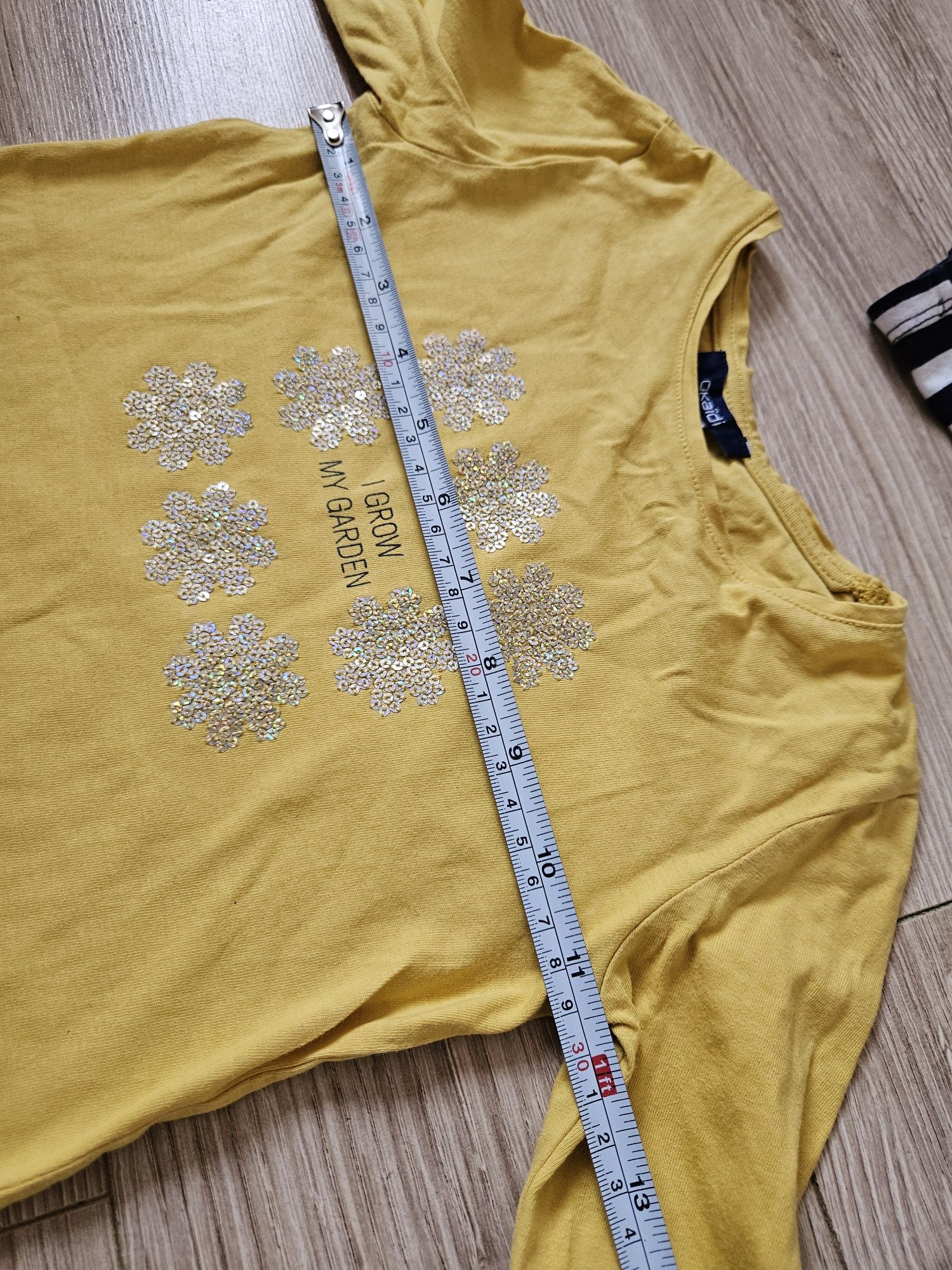 Zestaw 2szt dwupak bluzka z długim rękawem h&m okaidi z aplikacjami