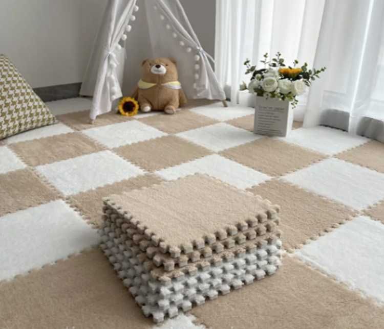 Пазл плюшевий Коврик з ворсом м'яка підлога килимок пазл