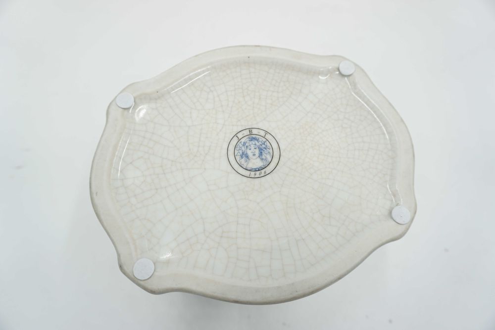 SZKATUŁKA puzderko porcelana z brązem-czaple