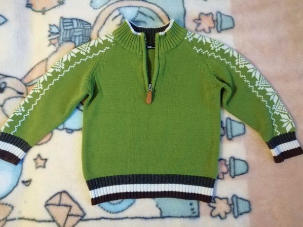 rozm.98/104 LINDEX ciepły elegancki sweterek zielony