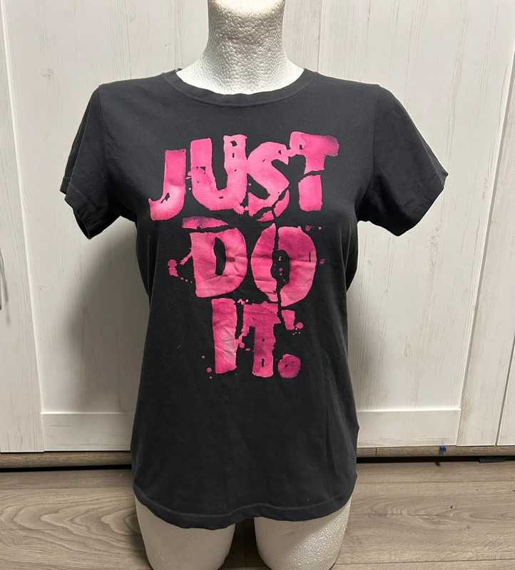 Nike 38 M Dri-fit t-shirt grafit różowy napis