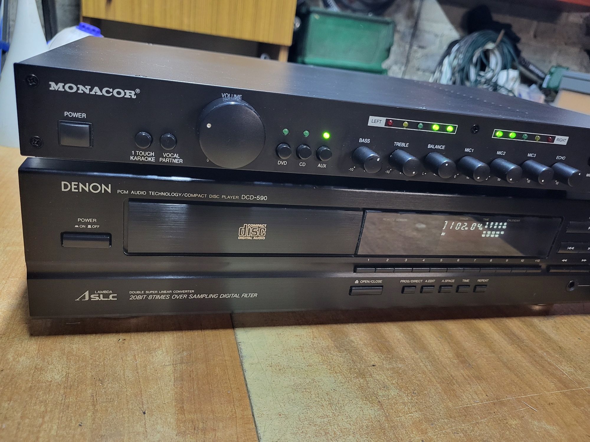 Wzmacniacz Monacor SA-250/SW + CD Denon  DCD-590