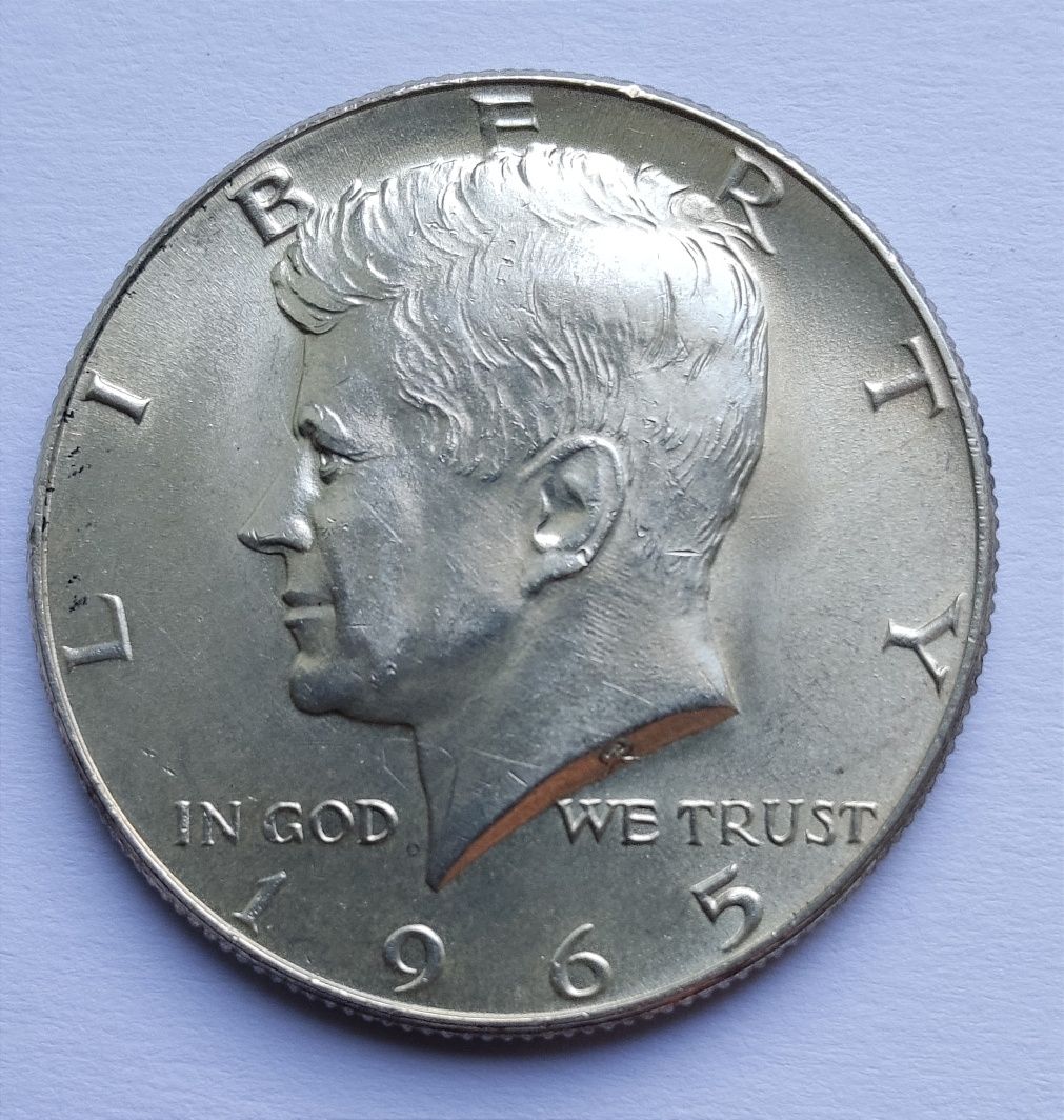 1/2 dolara half dollar 1965