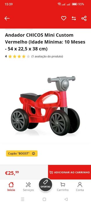 Andador CHICOS Mini Custom Vermelho