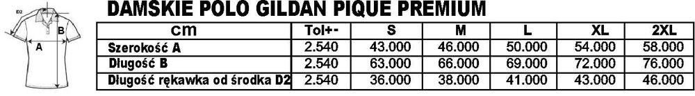 Koszulka polo damska GILDAN Pique Premium jasnoniebieska S