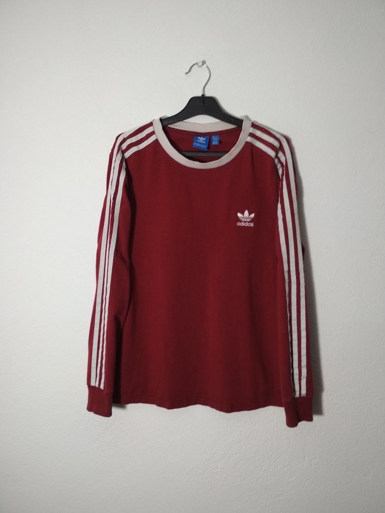 Adidas bluza longsleeve burgundowa M