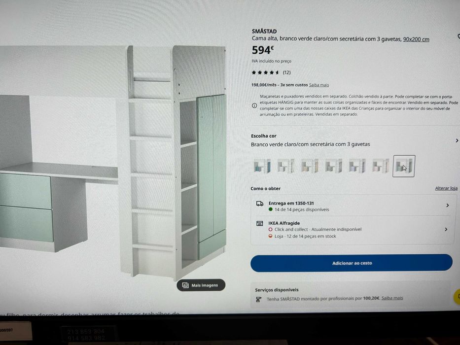 Cama Estúdio IKEA SMÅSTAD
, 90x200 cm