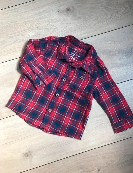 Świąteczna koszula w kratkę F&F 6-9M Ideał