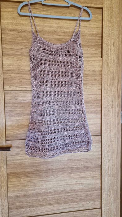 SIateczkowa siateczka sukienka mini Asos róż S